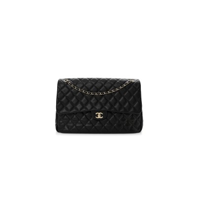 CHANEL CAVIAR QUILTED XXL TRAVEL FLAP BAG BLACK AS4661 (41*27*11cm)